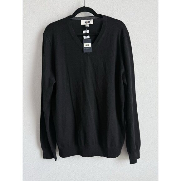 Joseph Abboud Men’s Modern Fit V-Neck Black 100% Merino Wool Sweater Size XL NWT - Picture 10 of 10